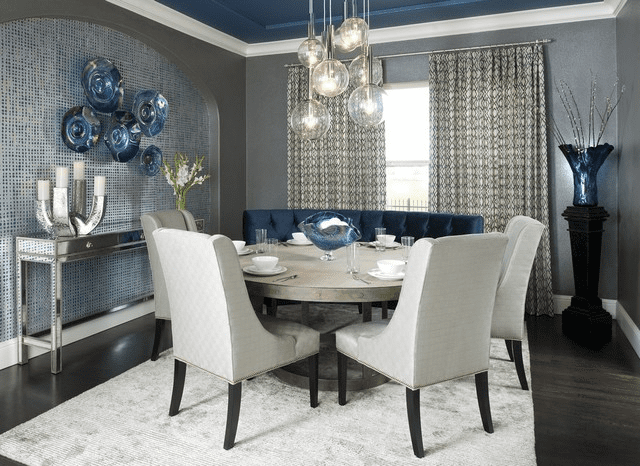 dining room painted wood in grey